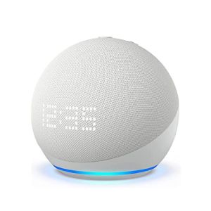 Bocina inteligente ECHO DOT 5ta Gen con reloj y Alexa, blanca