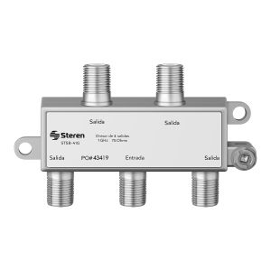 Divisor RF de 4 salidas, 75 Ohms, 1 GHz, con caja soldada