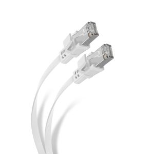 Cable Ethernet STP CAT 6A, de 0,9 m, plano, blanco